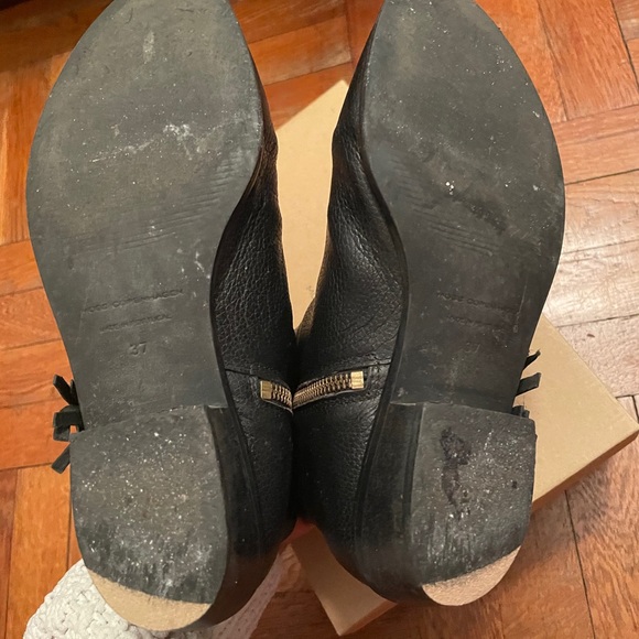 Moss Copenhagen Black Leather Tassel Ankle Booties - Picture 7 of 9